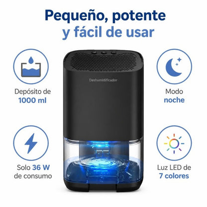 Características: depósito de 1000 ml, modo noche, 36 W, luz LED
