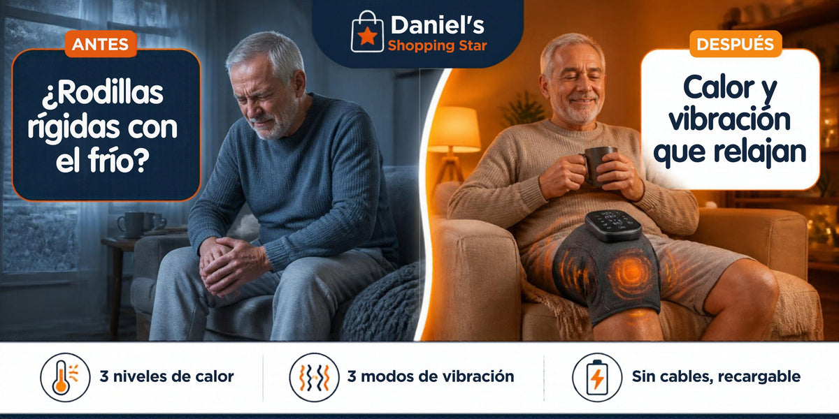 Antes y después: rodillas rígidas con el frío, calor y vibración que relajan